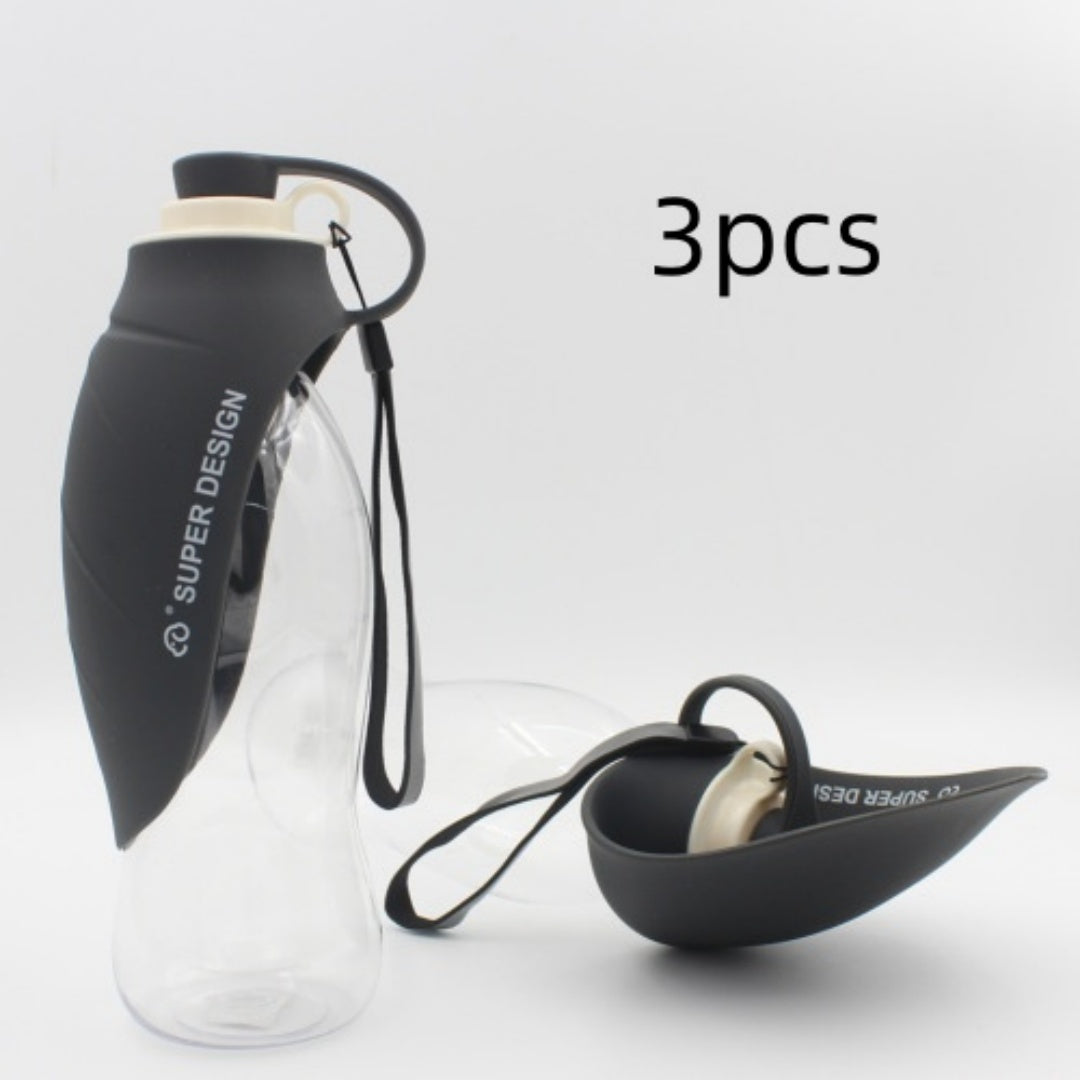 Portable Pet Water Dispenser Feeder Leak Proof With Drinking Cup Dish Bowl Dog Water Bottle