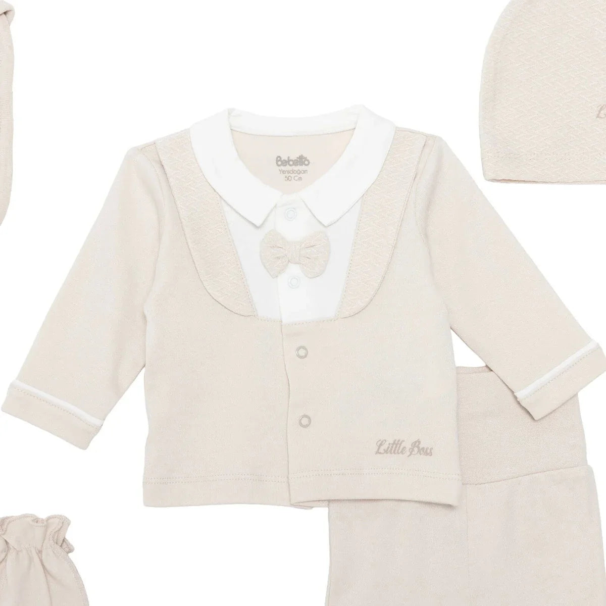 Bebetto 5 Piece Baby Hospital Bag Set on a Hanger (Newborn) - Beige
