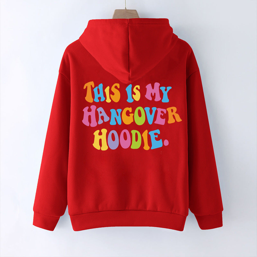 Women’s “THIS IS MY HANGOVER HOODIE” – Oversized Drop Shoulder Hoodie with Back Print