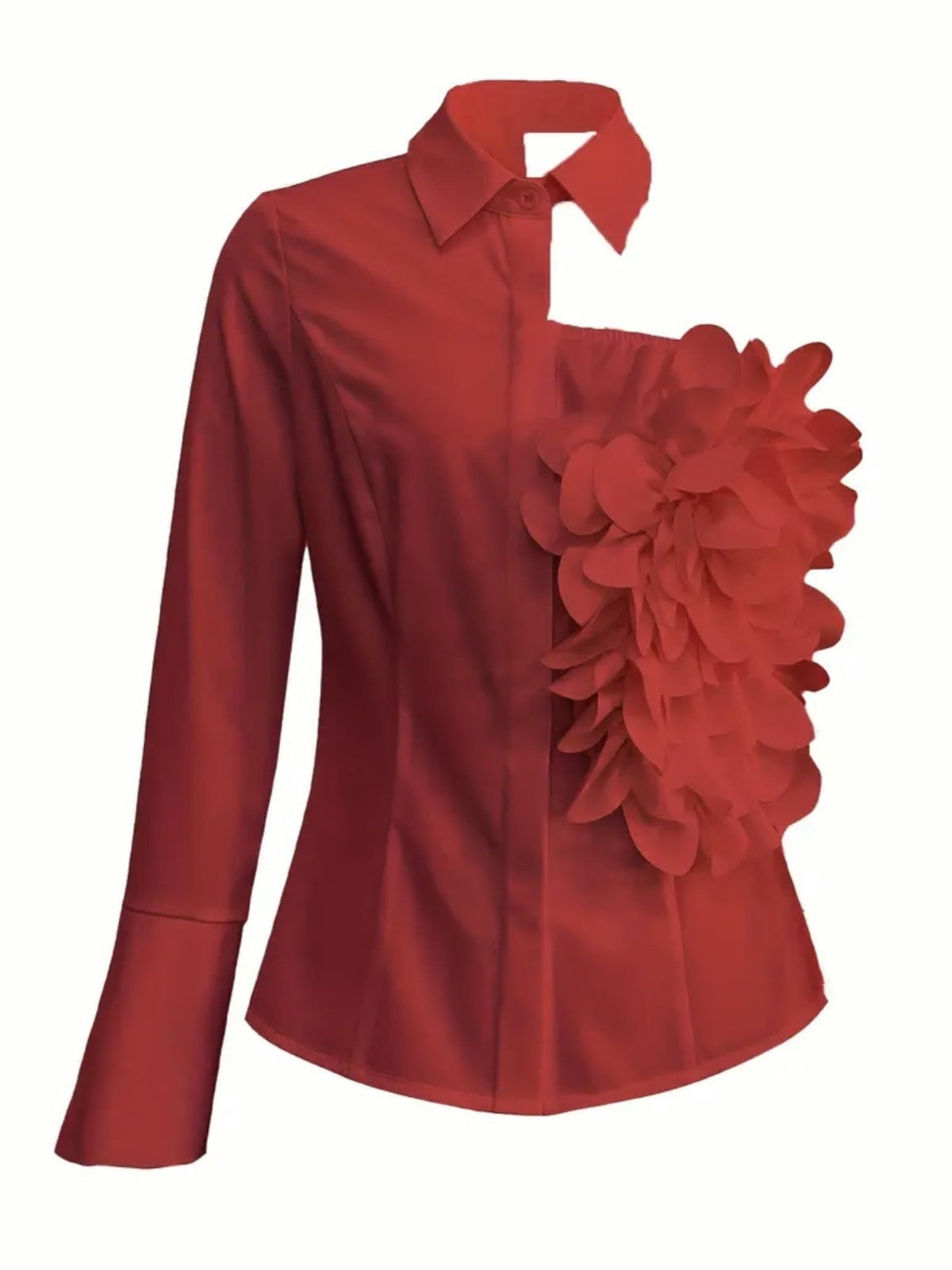 White Blouse With A One-shoulder TOP