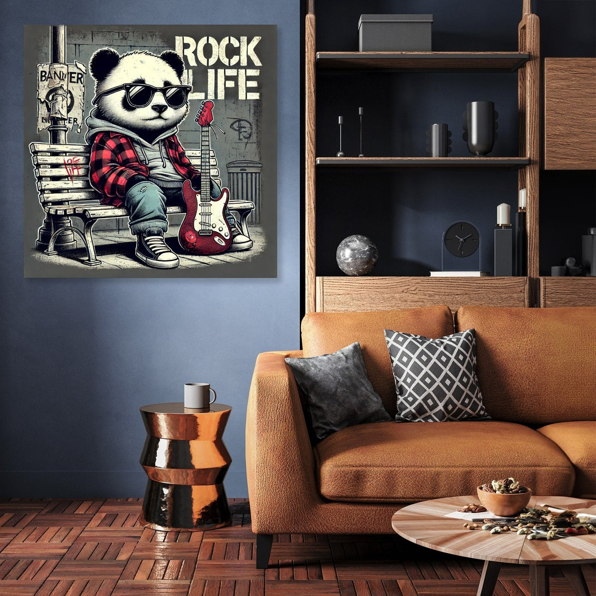Rock Star Panda Canvas