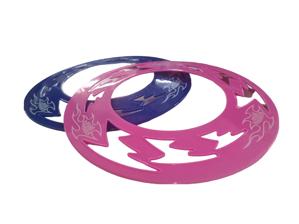 Lightweight Speed Disc Skimmer Flying Frisbee Ring 10 Inch Wide 26Cm Pink Blue