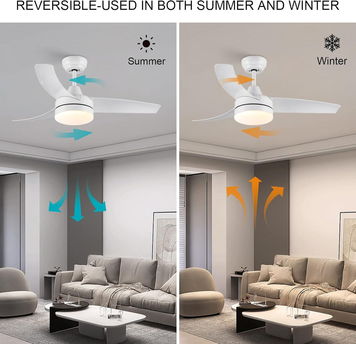 Ceiling Fan With Lights 42 Inch Dimmable Remote DC Reversible CJOY