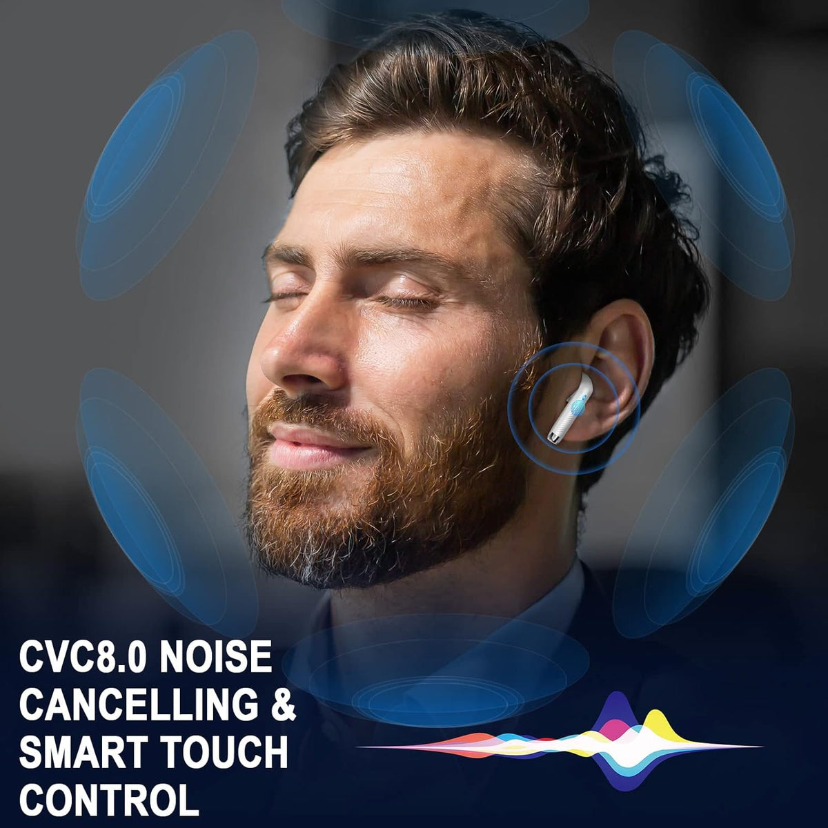 Wireless Earbuds Bluetooth 5.4 Deep Bass 40H Playtime ENC Mic Waterproof