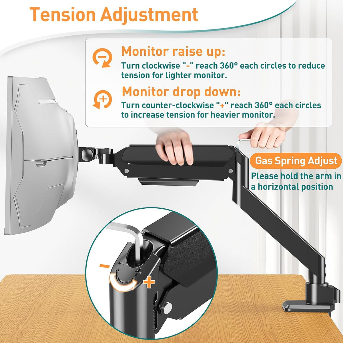 Ultrawide Monitor Arm 17-49 Inch Heavy Duty Gas Spring Mount ELIVED