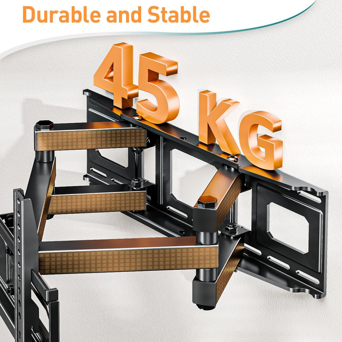 Full Motion TV Bracket 26-70 Inch Swivel VESA 400x400mm, 45kg Tilt Mount ELIVED