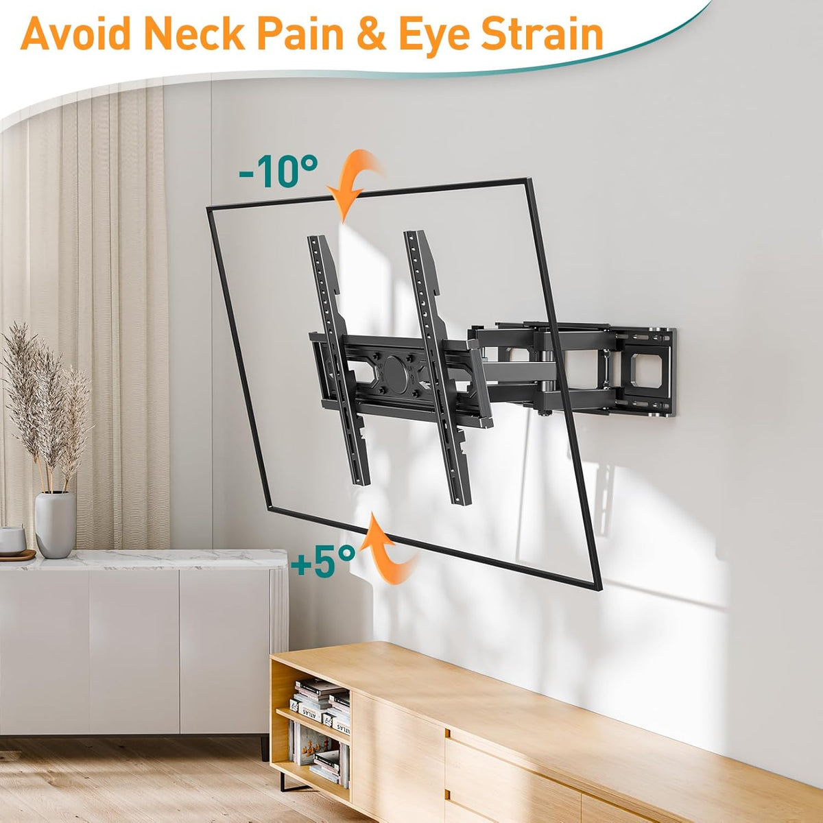 Full Motion TV Bracket 26-70 Inch Swivel VESA 400x400mm, 45kg Tilt Mount ELIVED