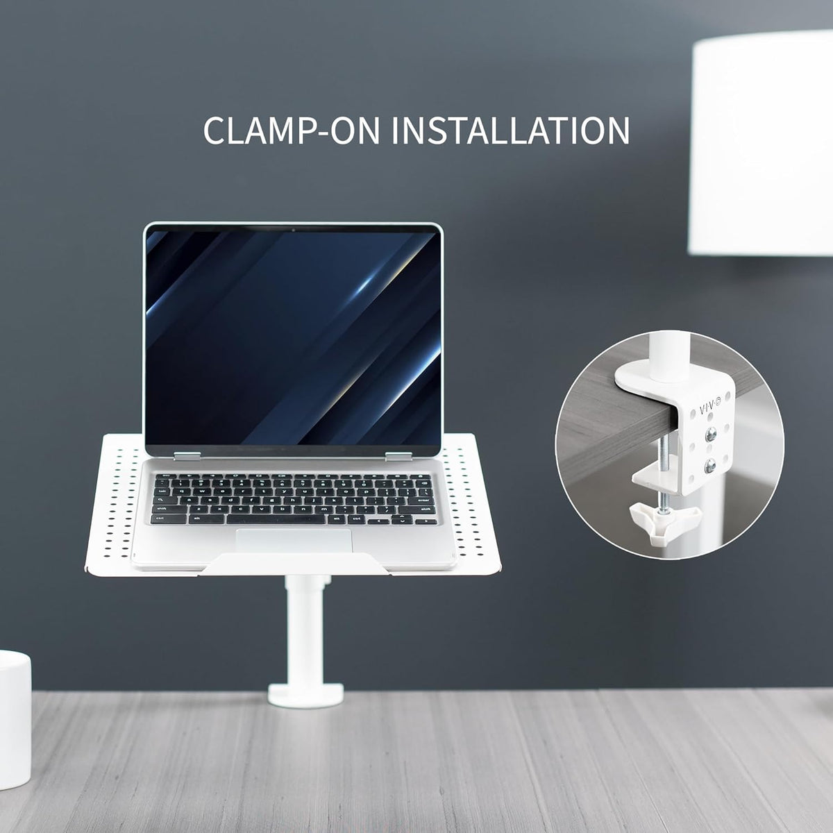 Laptop Desk Mount Stand Fully Adjustable C-Clamp Notebook Holder VIVO
