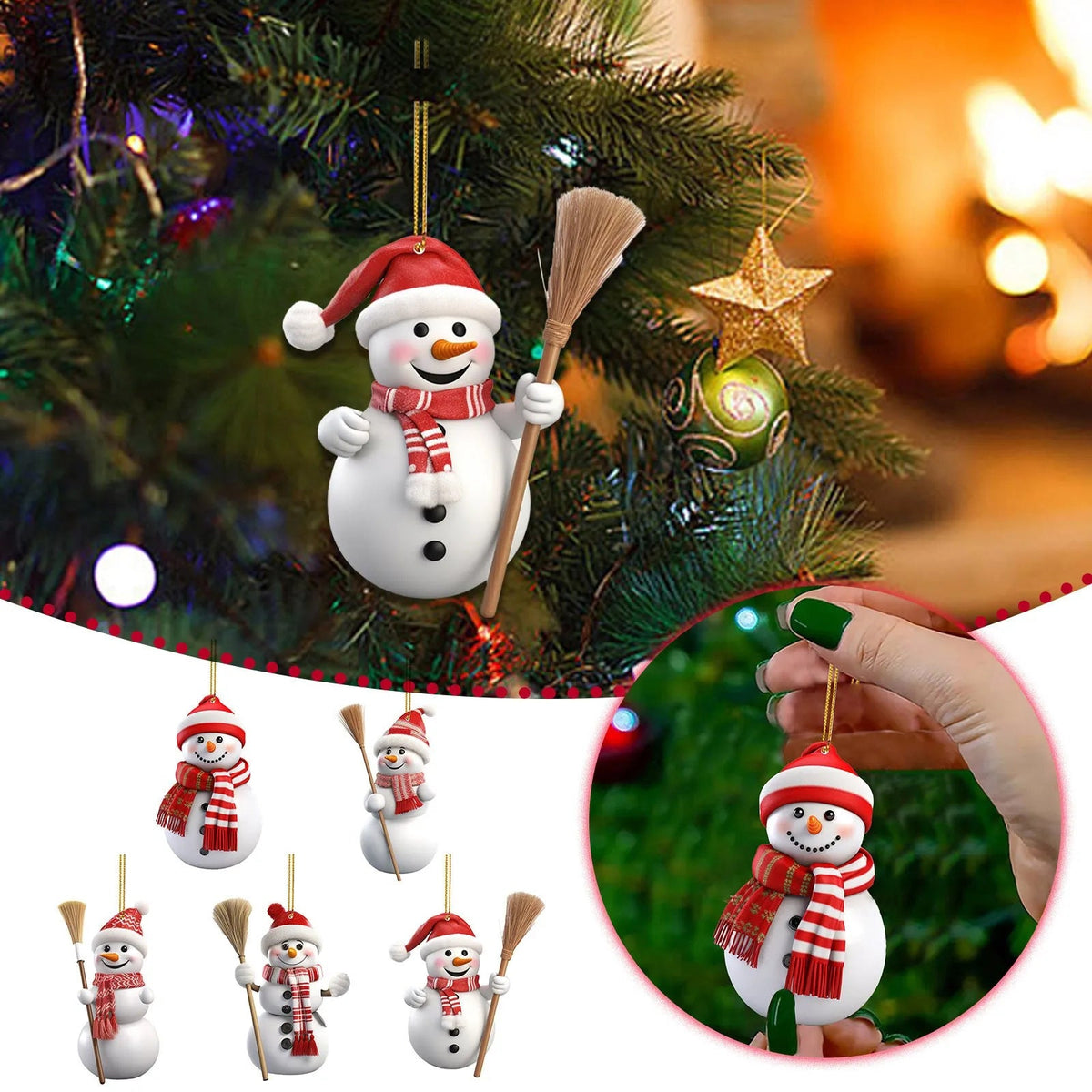 Christmas Snowman Decorative Acrylic Hanging Pendant