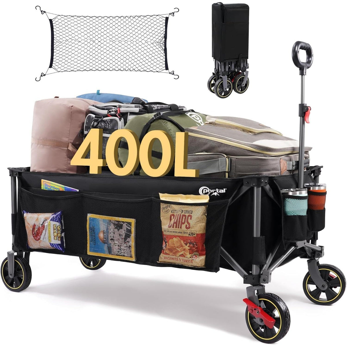 Festival Trolley 400L Heavy Duty 160KG Collapsible Beach Camping Wagon Portal XXL