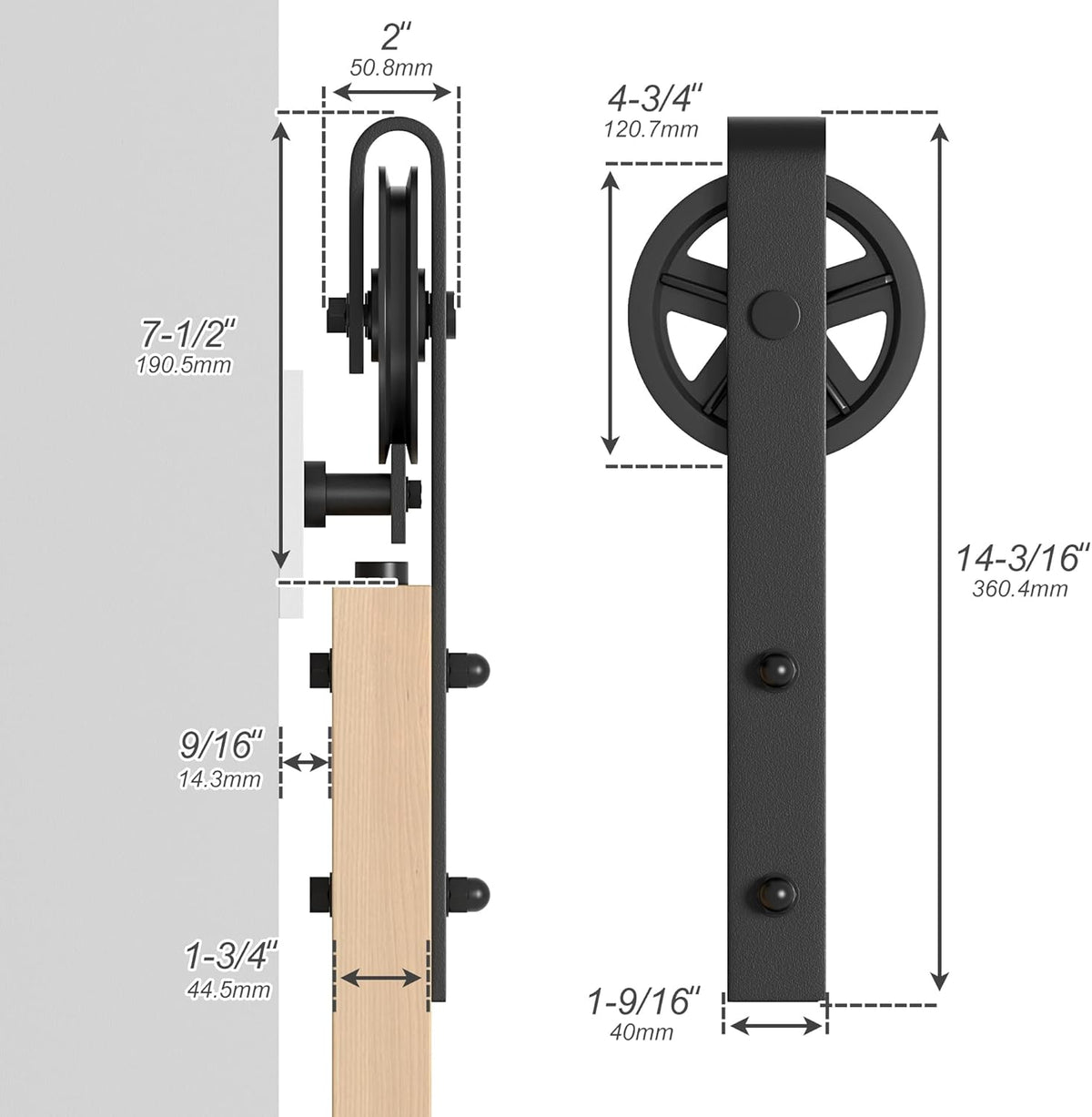 Sliding Barn Door Hardware Kit 11FT Heavy Duty Steel Track Large Wheel SANKEYTEW