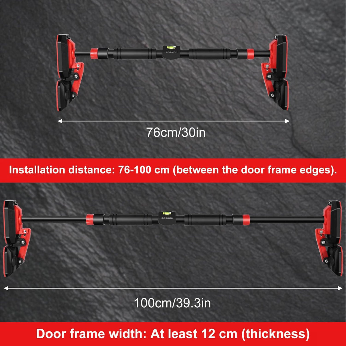 Door Pull Up Bar 76-100cm No Screw Doorway Chin Up Bar Home Gym Workout Equipment