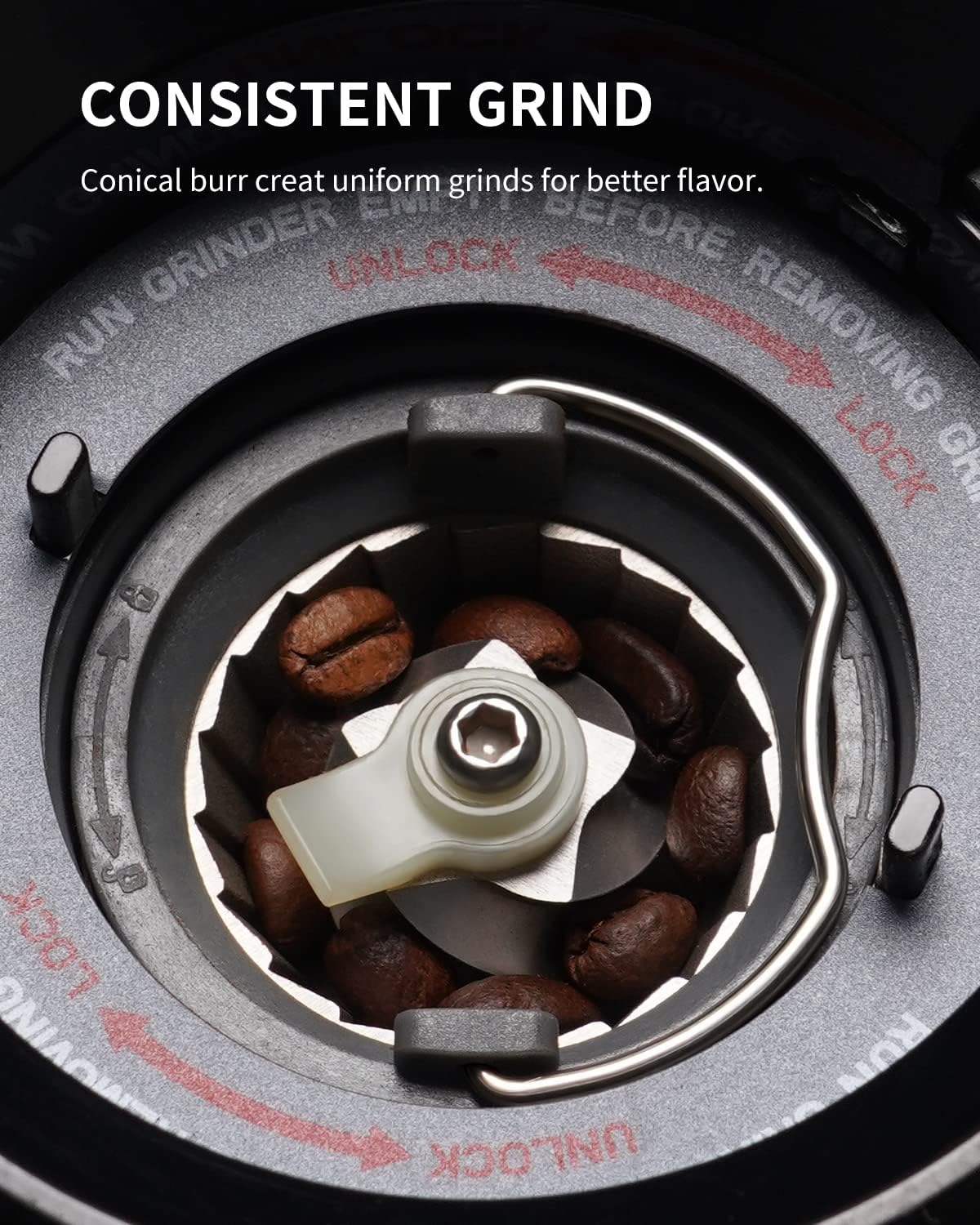 Conical Burr Coffee Grinder Digital Timer 31 Settings Electric Black SHARDOR