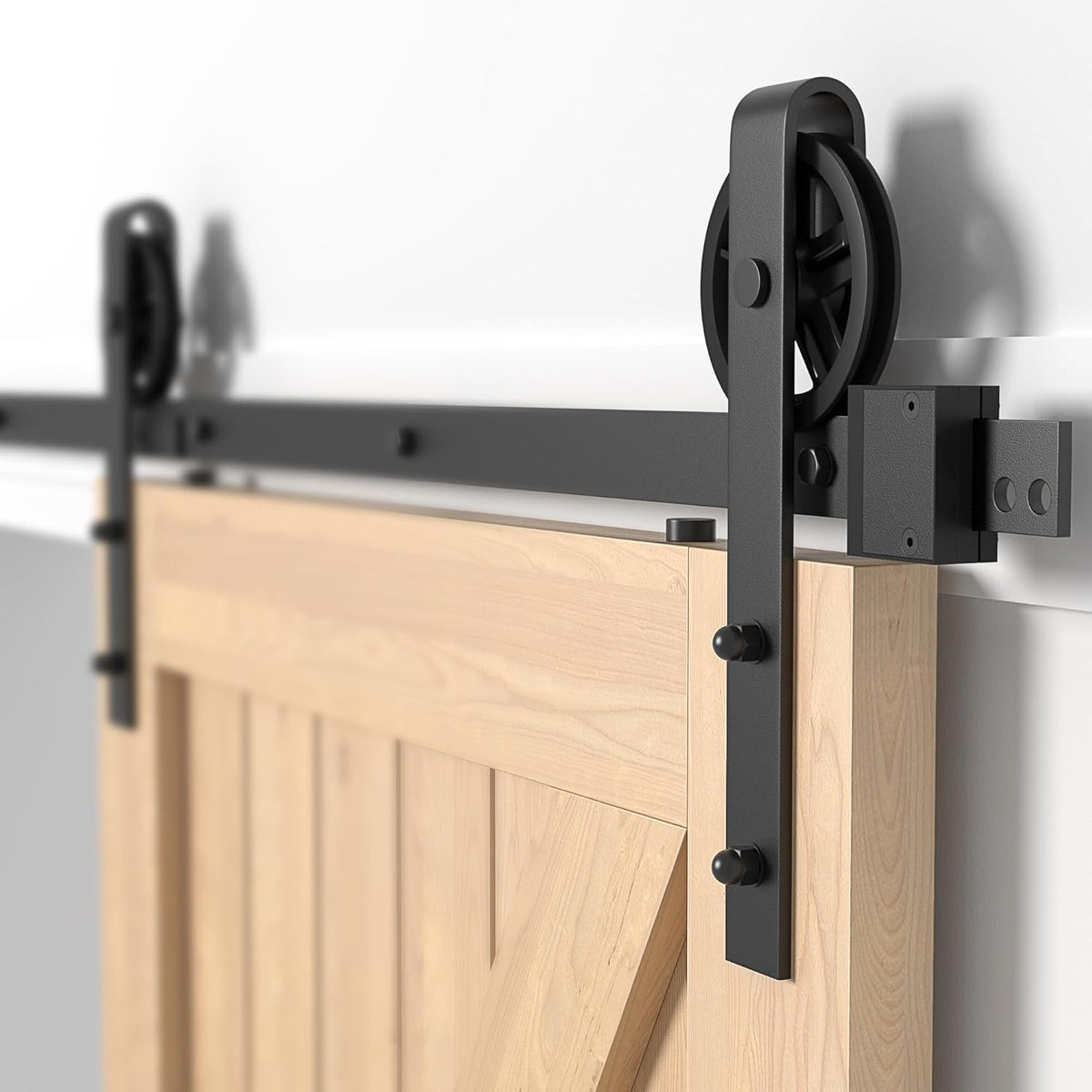 Sliding Barn Door Hardware Kit 11FT Heavy Duty Steel Track Large Wheel SANKEYTEW