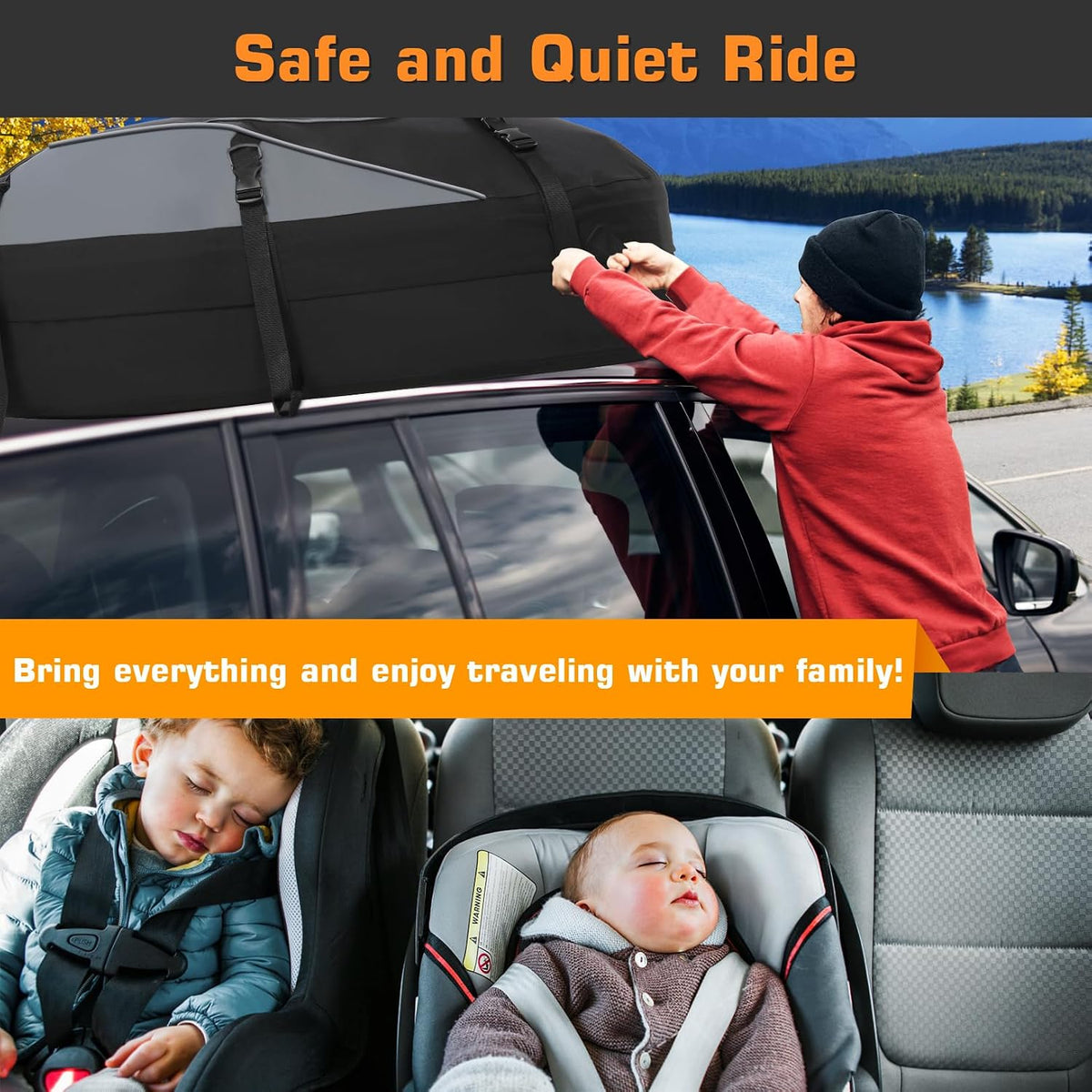 Car Roof Bag 20 Cu Ft Waterproof Cargo Carrier Door Hooks Sailnovo Rooftop Travel