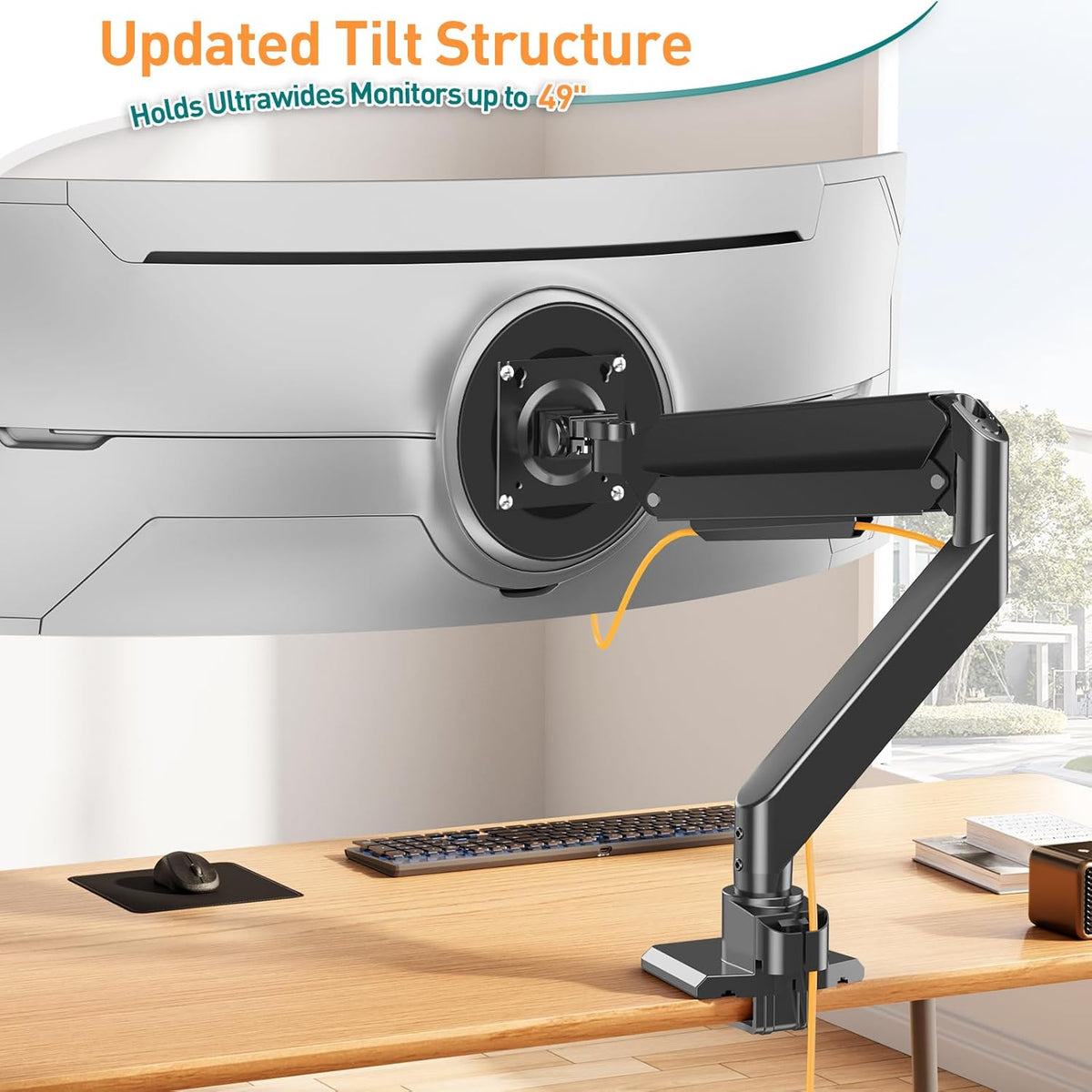 Ultrawide Monitor Arm 17-49 Inch Heavy Duty Gas Spring Mount ELIVED