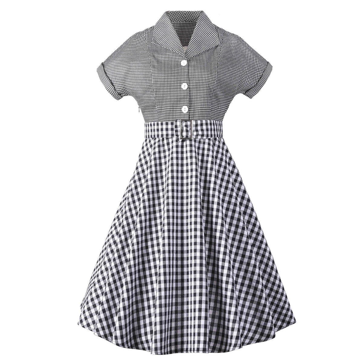 Plaid patchwork dress