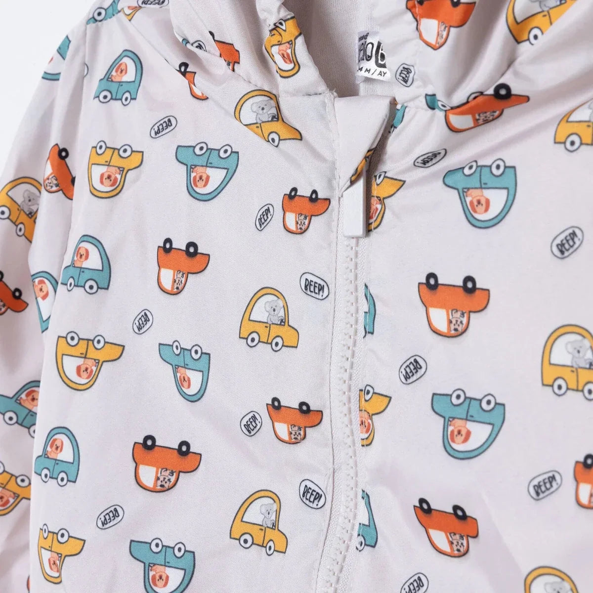 HelloBaby Hooded Baby Raincoat (9-12 Months to 4-5 Years) - Ecru Printed