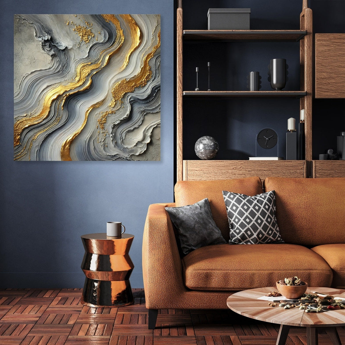 Golden Elegance Flow Canvas