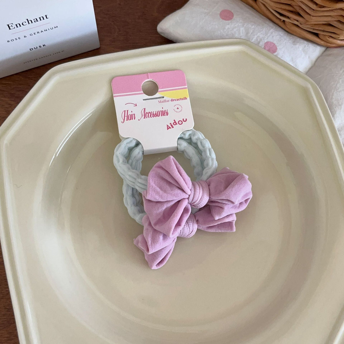 Macaron Bow Towel Ring Hair Rope Does Not Hurt High Elasticity