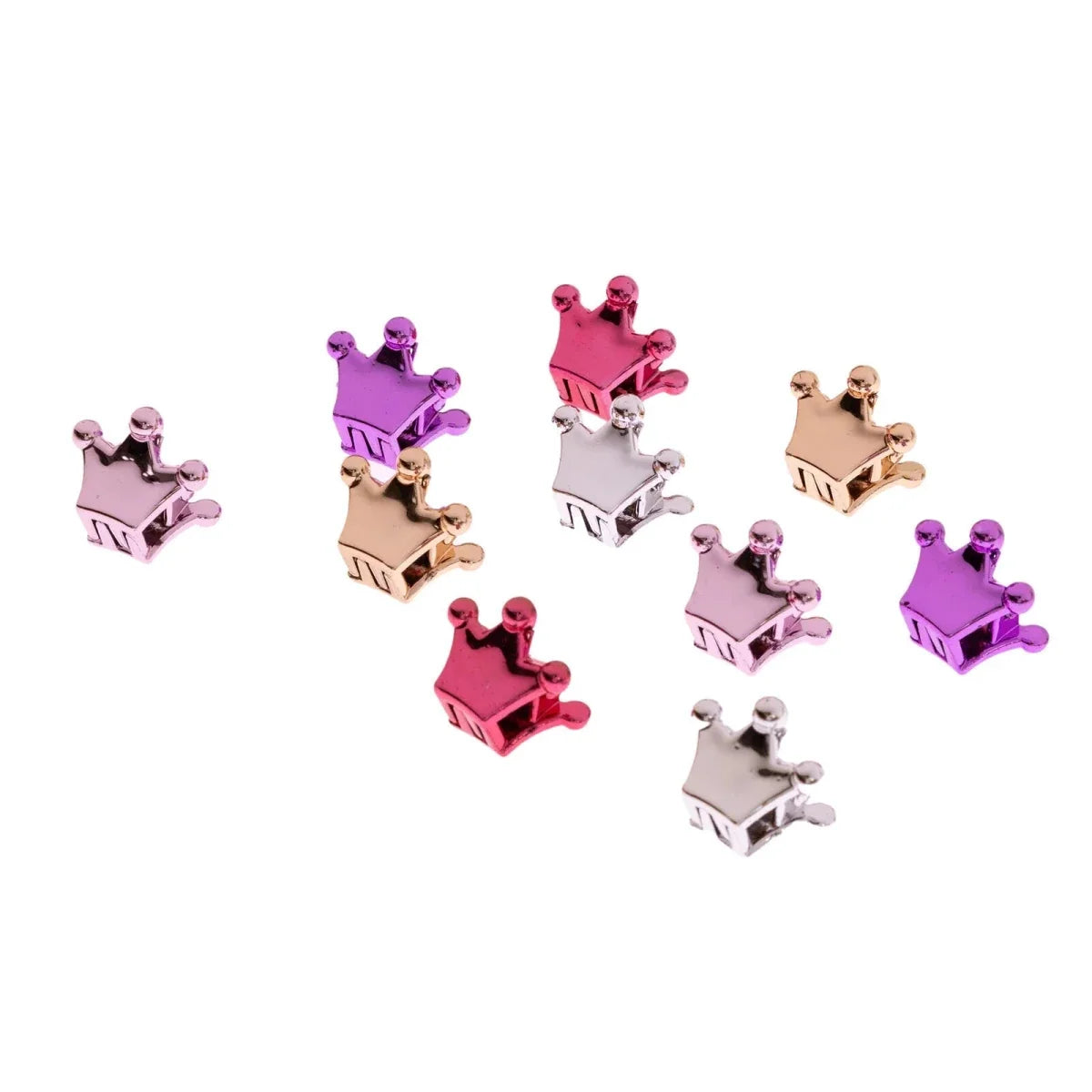 HelloBaby 10 Pack Metallic Mini Claw Clips (One Size) - Mixcolor Printed