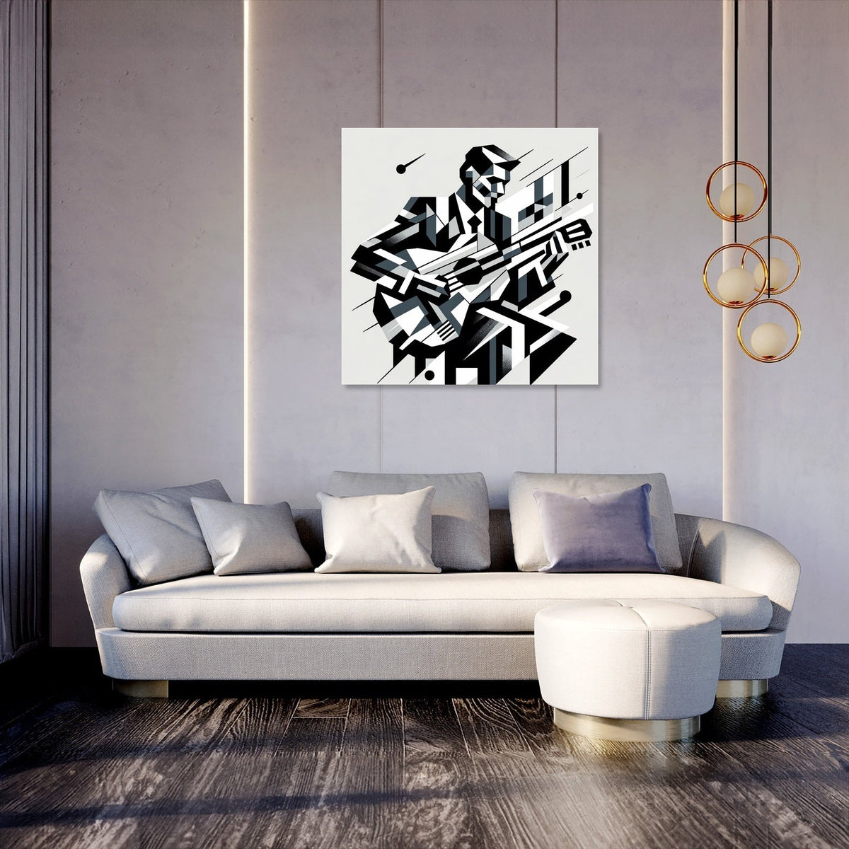 Cubist Melody Canvas