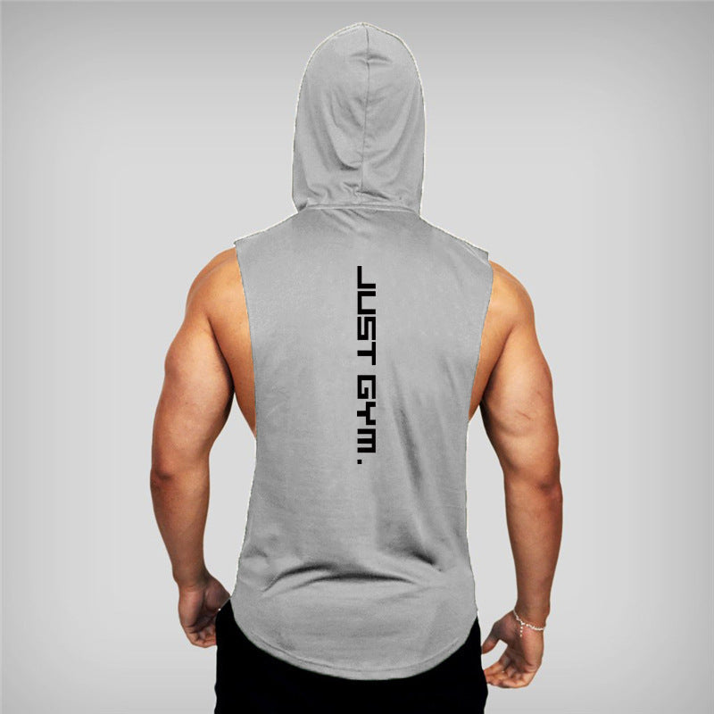 Men's Hooded Fitness Vest - Loose Gym Tank Top