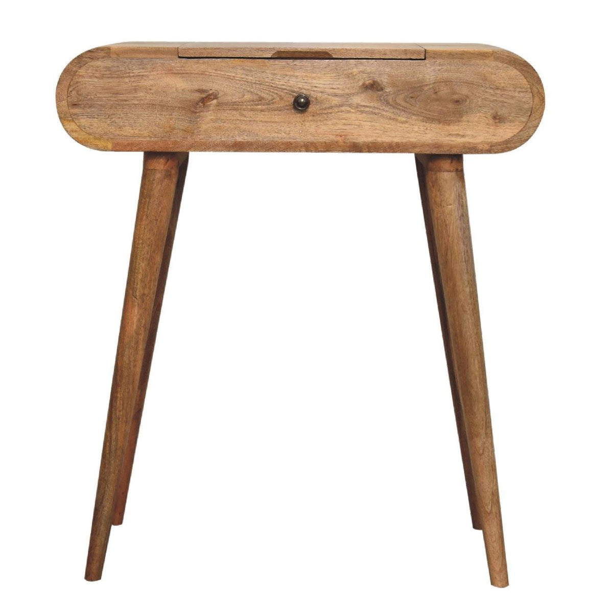 Artisan Mini Oak-ish Dressing Table with Foldable Mirror