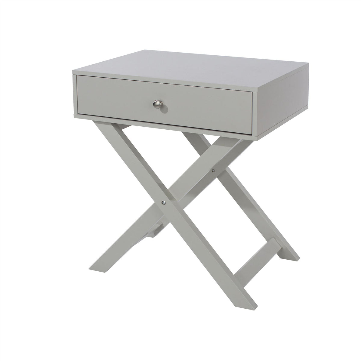 Options Grey X Leg 1 Drawer Petite Bedside Cabinet