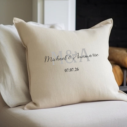 Mr & Mrs Couples Initial Cushion