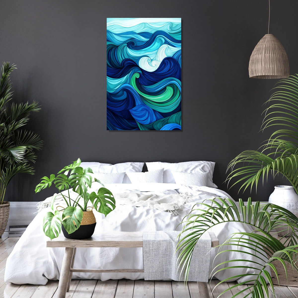 Ocean Rhythm Waves Canvas