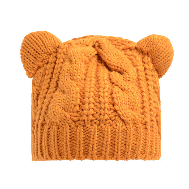 Knitted Cat-Ear Winter Beanie Hat