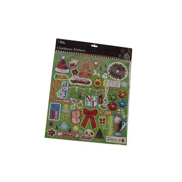 Xmas Design Asstd Sticker Sheet Type 1 In Opp Bag W/head