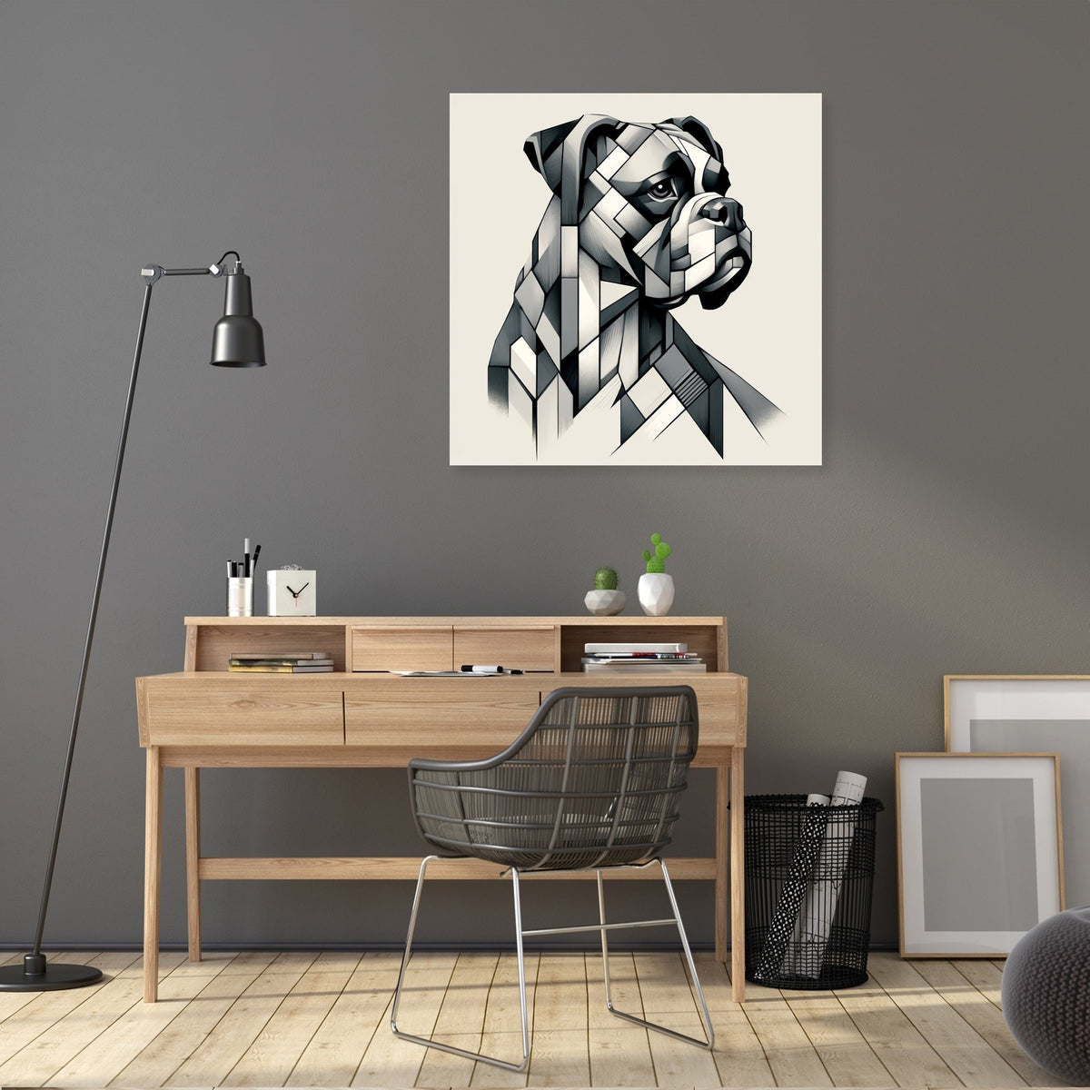 Cubist Companion Fragmented Form Canvas
