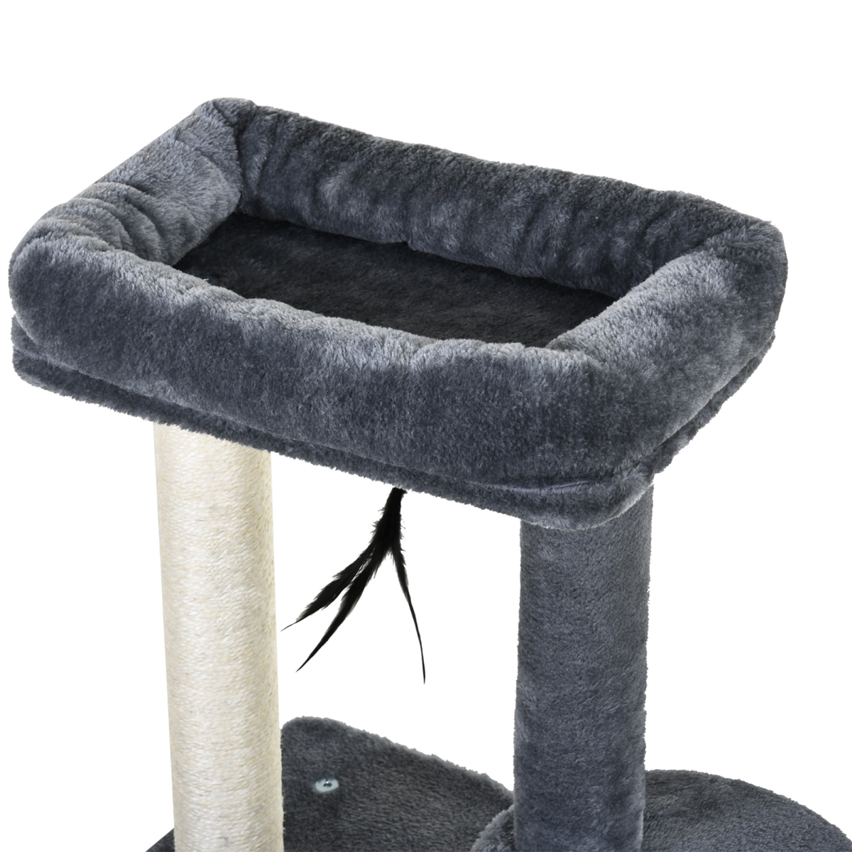 Cat Multi-Activity Tree Tower w/ Perch House Scratching Post Play Ball Pawhut