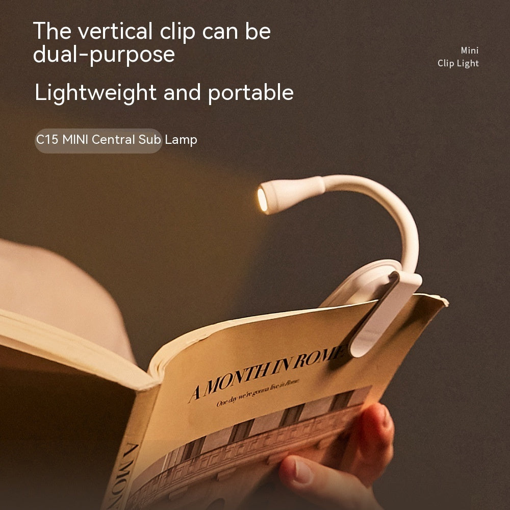 Mini Table Lamp Usb Rechargeable Portable Stand Clip
