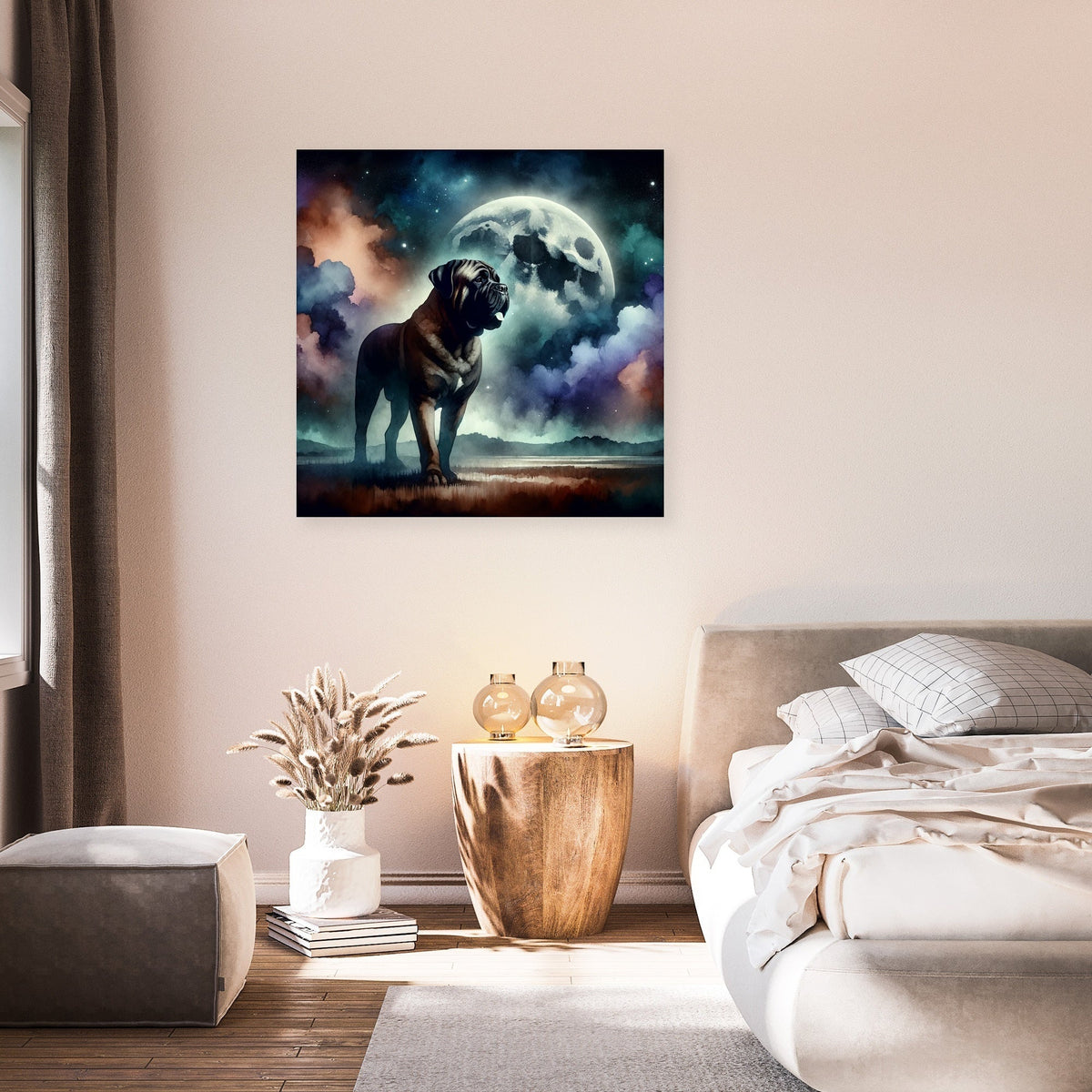 Moonlit Guardian Bullmastiff Canvas