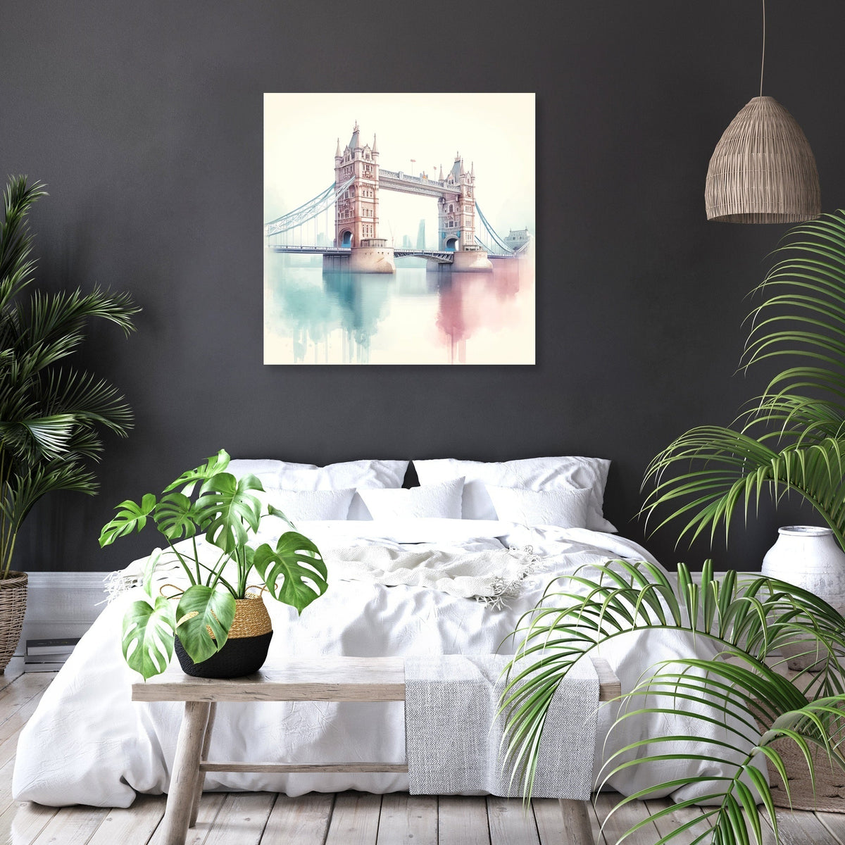 Pastel Modernism London Bridge Canvas
