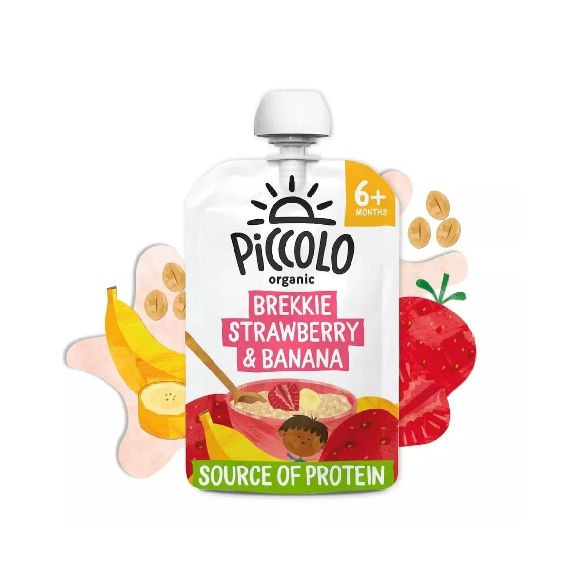 Piccolo Organic Brekkie Strawberry & Banana 6+ months 100g
