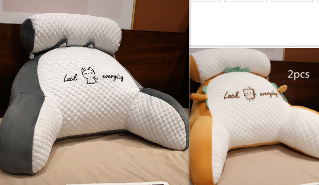Fluffy Triangle Reading Cushion - Soft Backrest and Lumbar Pillow for Sofa, Bed or Office Chair