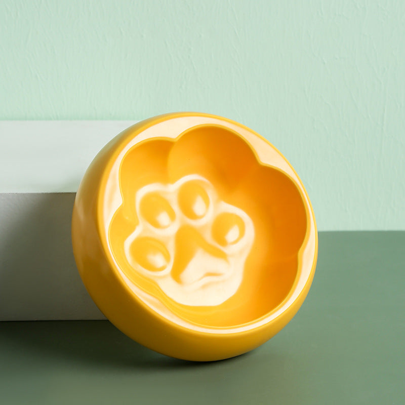 Ceramic Cat's Claw Anti-overturning Pet Bowl