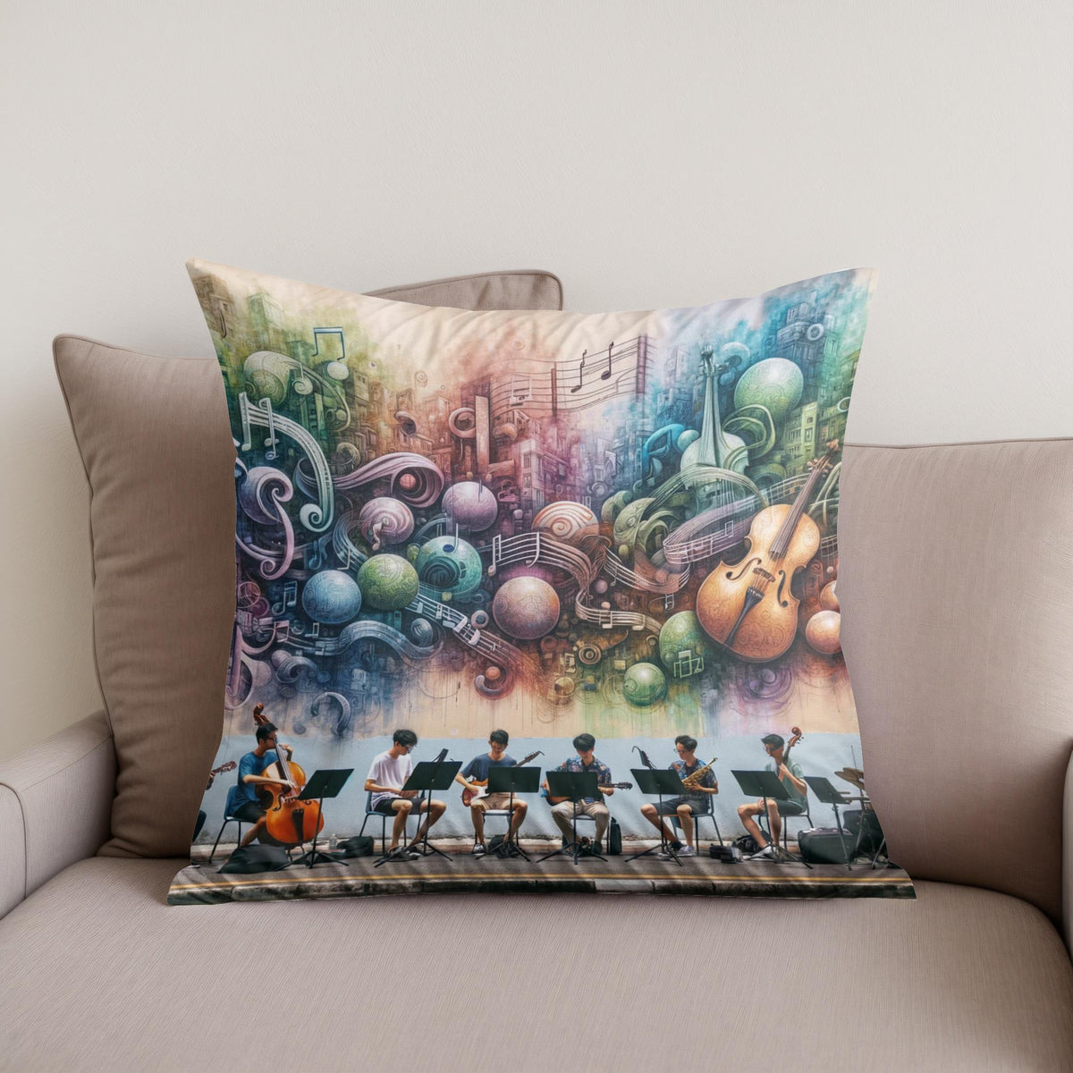 Symphony of the Streets Cotton Cushion