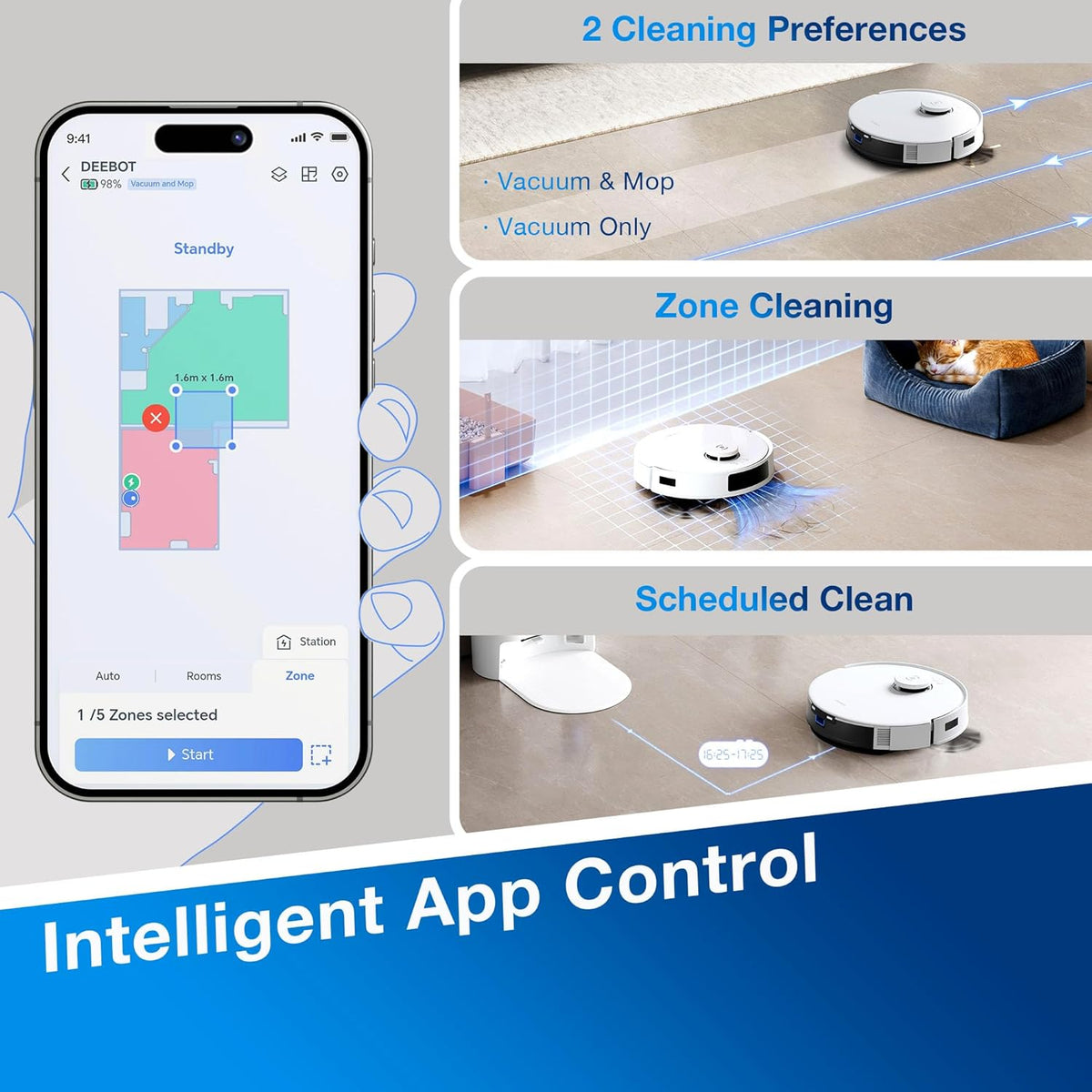Robot Vacuum Cleaner 8000Pa Self Empty Station ECOVACS Deebot N20 PLUS