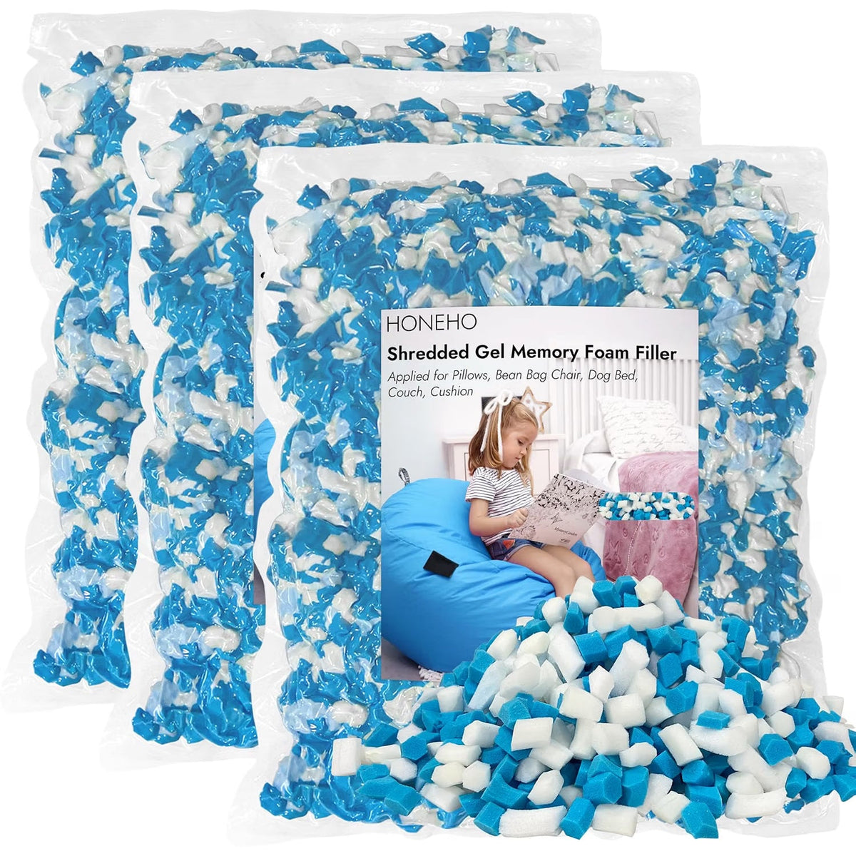 Memory Foam Filling 6.6KG Shredded Gel Bean Bag Chair Cushion Filler Refill Foam