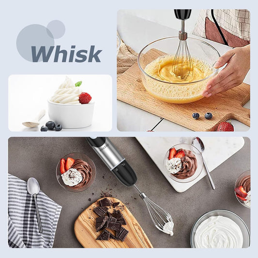 Hand Blender Whisk 12 Speed Turbo Stainless Steel Electric Mixer FRESKO Kitchen