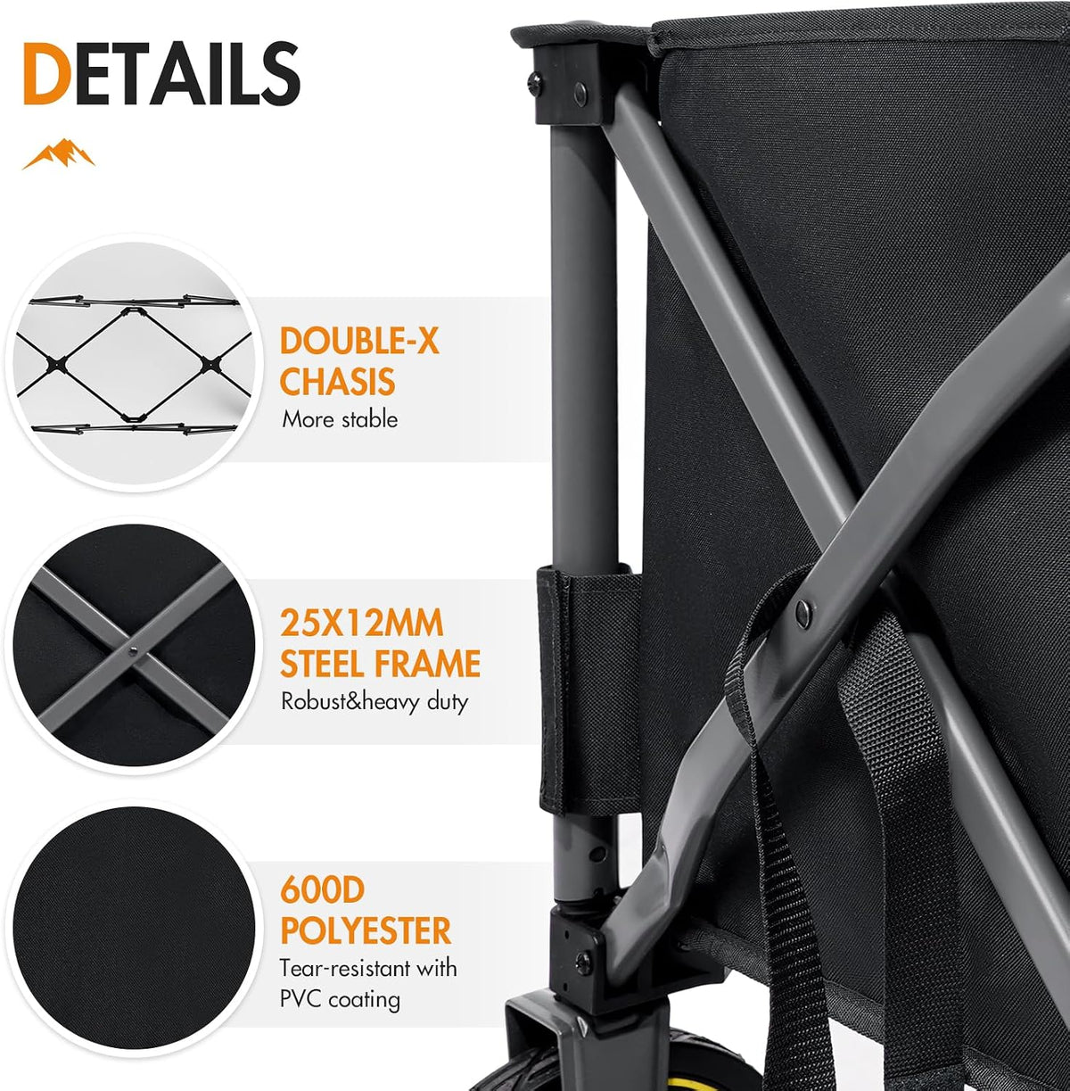 Festival Trolley 400L Heavy Duty 160KG Collapsible Beach Camping Wagon Portal XXL