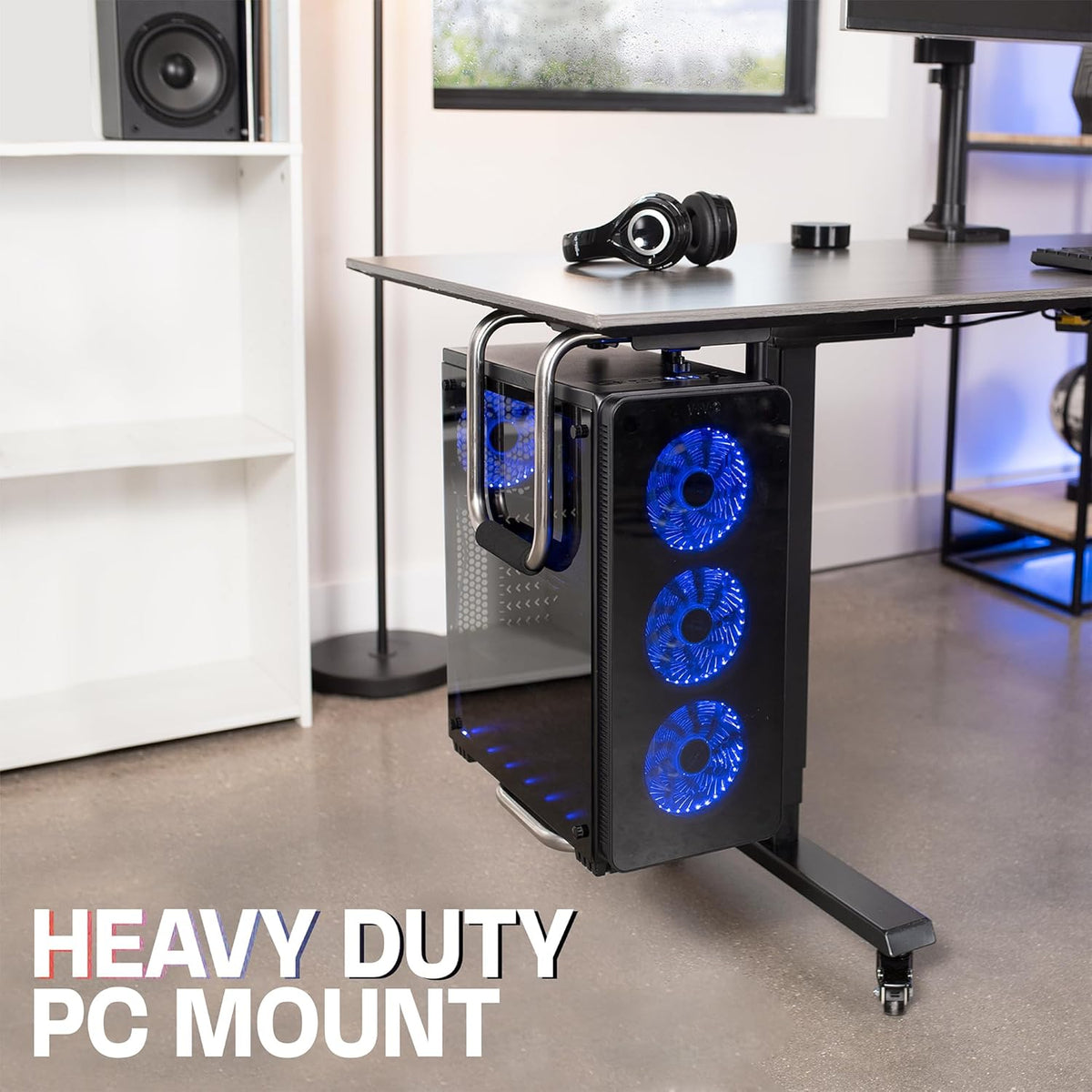 Under Desk PC Mount Heavy Duty Adjustable Computer Case Holder 66lbs VIVO