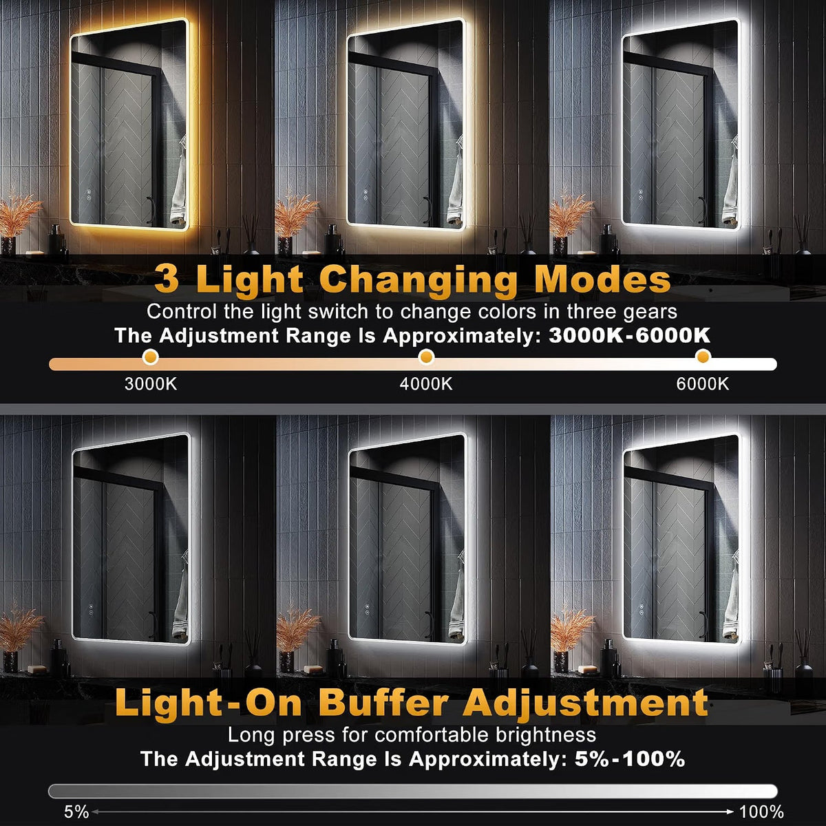 LED Bathroom Mirror 800x600mm Bluetooth Shaver Socket Illuminated ELEGANT Mirror