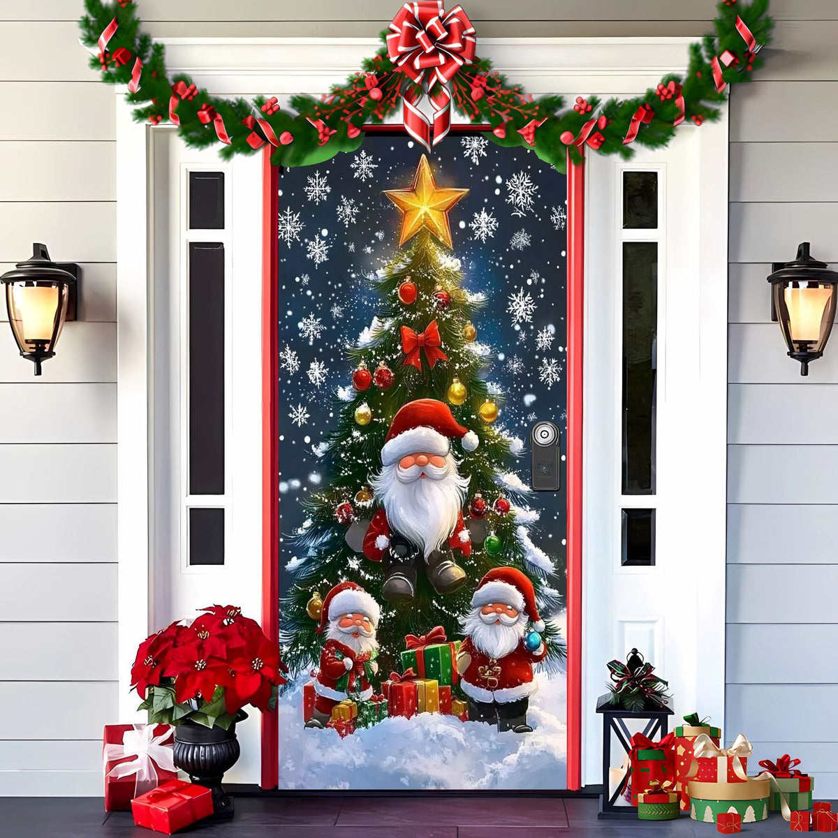 Christmas Curtain Decoration Hanging Cloth Background