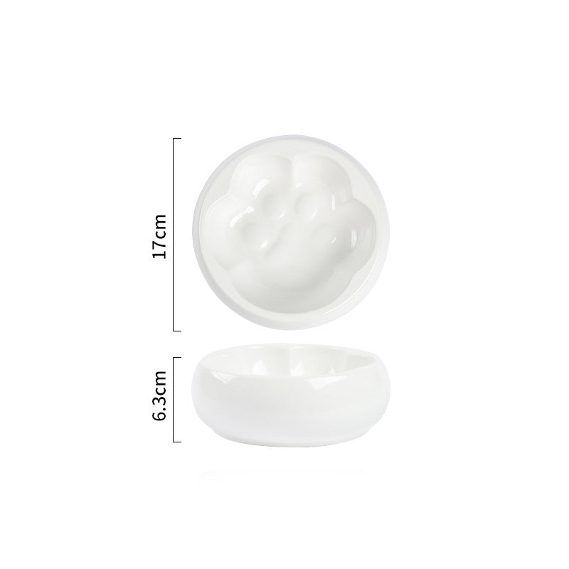Ceramic Cat's Claw Anti-overturning Pet Bowl